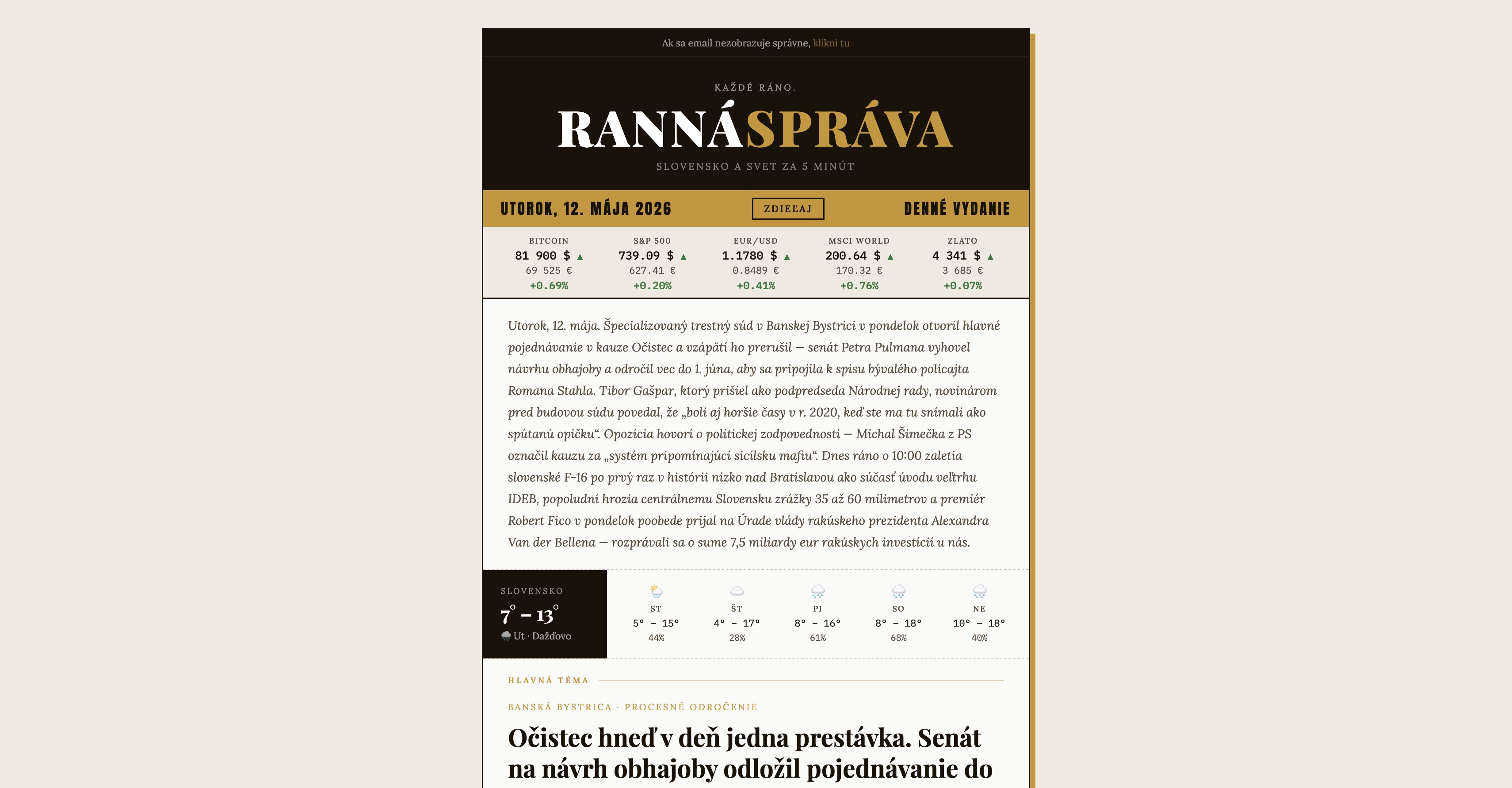 Ranná Správa